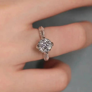 Luxury 1 Carat Moissanite 100% S925 Silver D Color VVS1 GRA Certified Solitaire Rings for Women Fine Jewellery